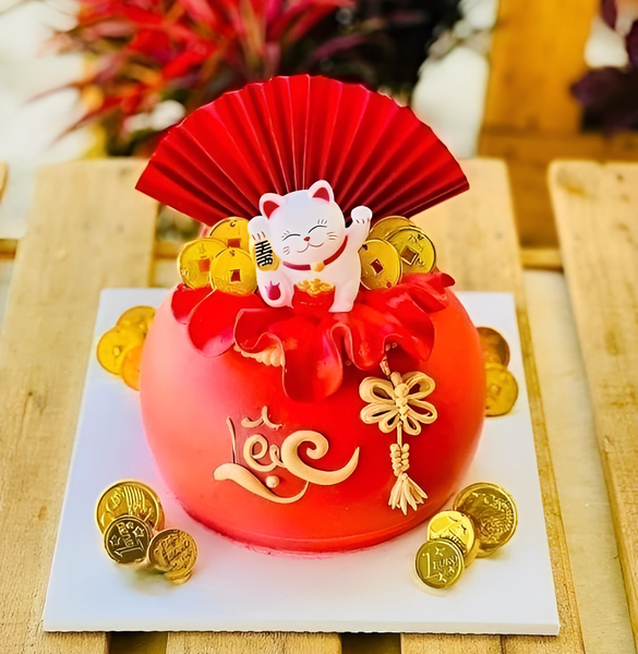 Bánh Kem Hũ Vàng Mèo Thần Tài, Mừng Khai Trương Lộc Phát