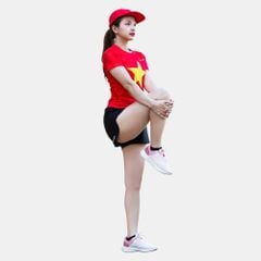 Áo Chạy Bộ Nữ Wolf Active Cờ Đỏ Sao Vàng, Chất Vải Active Max Cao Cấp, Mềm Mịn, Co Giãn 4 Chiều