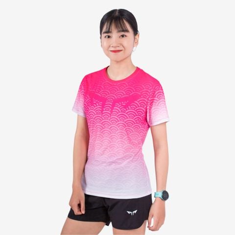 Áo Chạy Bộ Nữ Wolf Active Vân Nước 124,Chất vải WolfActive Cao Cấp, mềm mịn, Nhẹ Nhanh Khô, Thấm Hút Mồ Hôi Tốt