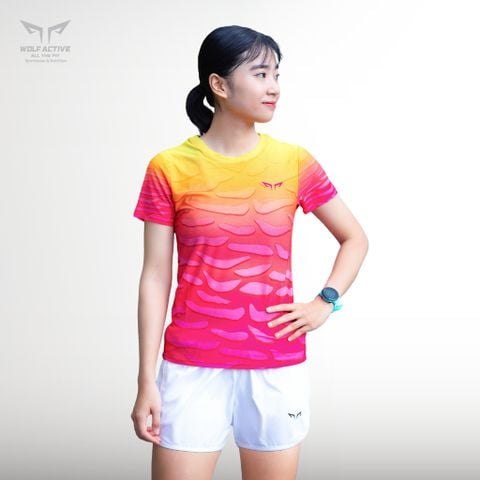 Áo Chạy Bộ Nữ Wolf Active Hồn Đá 101, Áo Chạy Bộ Cao Cấp, Chất Vải Wolf Light Siêu Nhẹ, Co Giãn 4 chiều