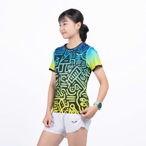 Áo Chạy Bộ Nữ Wolf Active Vui Vẻ 1 - 11, Chất Vải Cao Cấp Wolf Active Mềm Mịn, Nhẹ, Nhanh Khô, Co Giãn 4 Chiều Form Tôn Dáng