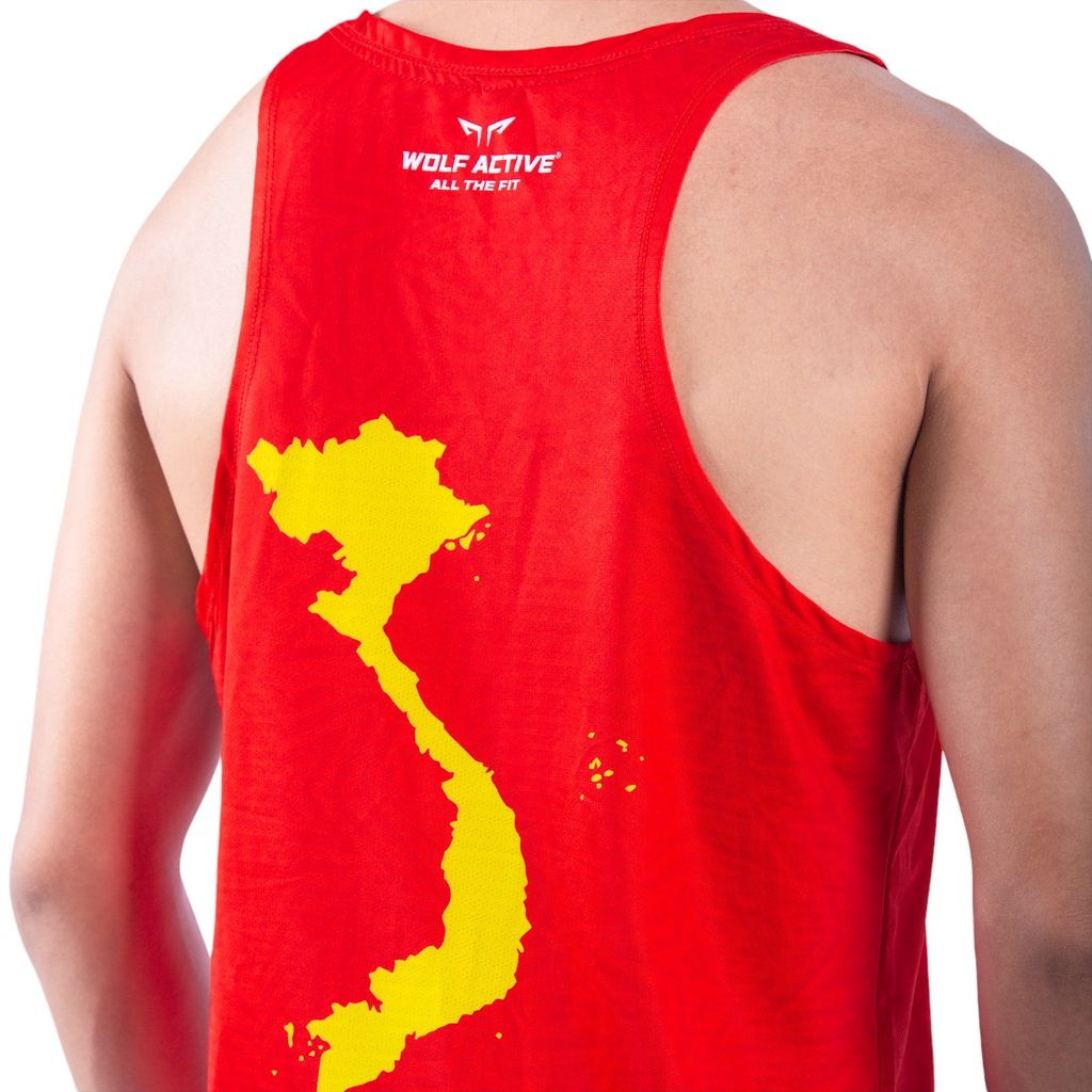 Áo Ba Lỗ Chạy Bộ Nam Nữ Wolf Active Cờ Đỏ Sao Vàng 93, Chất Liệu Active Max Cao Cấp, Thoáng Khí, Mềm Mịn, Co Giãn 4 Chiều