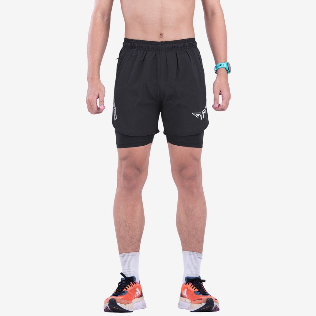 Quần 2 Lớp Chạy Bộ Tập Gym Wolf Active Max Speed 195, Chất Vải Cao Cấp, Nhanh Khô, Nhẹ, Nhiều Túi