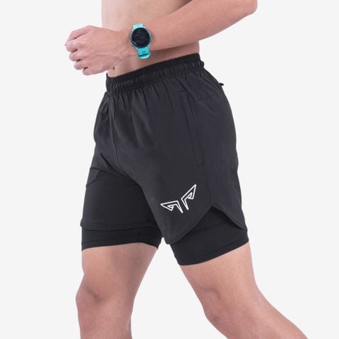 Quần 2 Lớp Chạy Bộ Tập Gym Wolf Active Max Speed 195, Chất Vải Cao Cấp, Nhanh Khô, Nhẹ, Nhiều Túi