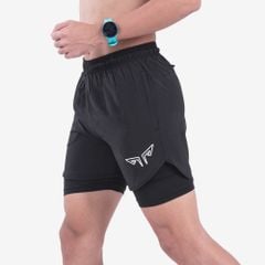 Quần 2 Lớp Chạy Bộ Tập Gym Wolf Active Max Speed 195, Chất Vải Cao Cấp, Nhanh Khô, Nhẹ, Nhiều Túi