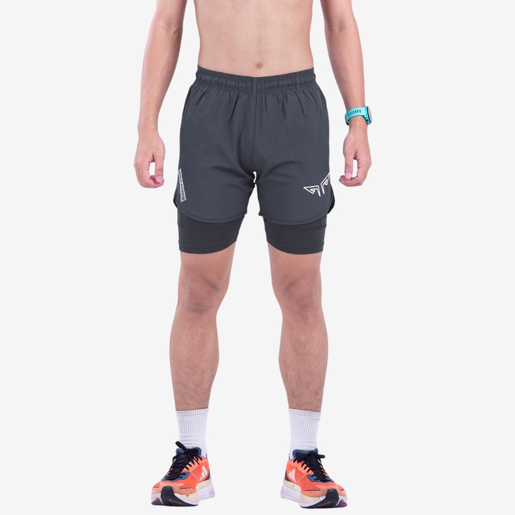 Quần 2 Lớp Chạy Bộ Tập Gym Wolf Active Max Speed 195, Chất Vải Cao Cấp, Nhanh Khô, Nhẹ, Nhiều Túi