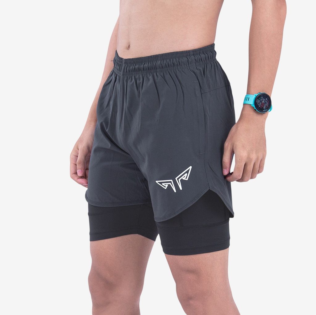 Quần 2 Lớp Chạy Bộ Tập Gym Wolf Active Max Speed 195, Chất Vải Cao Cấp, Nhanh Khô, Nhẹ, Nhiều Túi