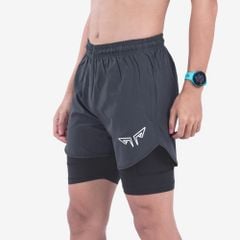 Quần 2 Lớp Chạy Bộ Tập Gym Wolf Active Max Speed 195, Chất Vải Cao Cấp, Nhanh Khô, Nhẹ, Nhiều Túi