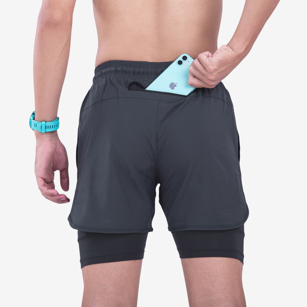 Quần 2 Lớp Chạy Bộ Tập Gym Wolf Active Max Speed 195, Chất Vải Cao Cấp, Nhanh Khô, Nhẹ, Nhiều Túi