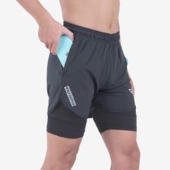 Quần 2 Lớp Chạy Bộ Tập Gym Wolf Active Max Speed 195, Chất Vải Cao Cấp, Nhanh Khô, Nhẹ, Nhiều Túi