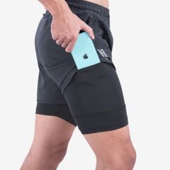 Quần 2 Lớp Chạy Bộ Tập Gym Wolf Active Max Speed 195, Chất Vải Cao Cấp, Nhanh Khô, Nhẹ, Nhiều Túi