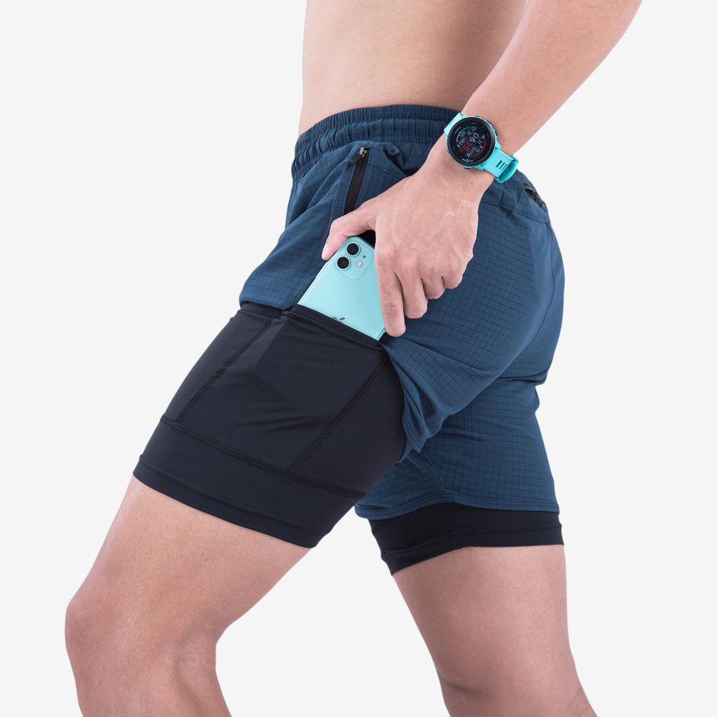 Quần 2 Lớp Chạy Bộ Tập Gym Wolf Active Max Speed 195, Chất Vải Cao Cấp, Nhanh Khô, Nhẹ, Nhiều Túi