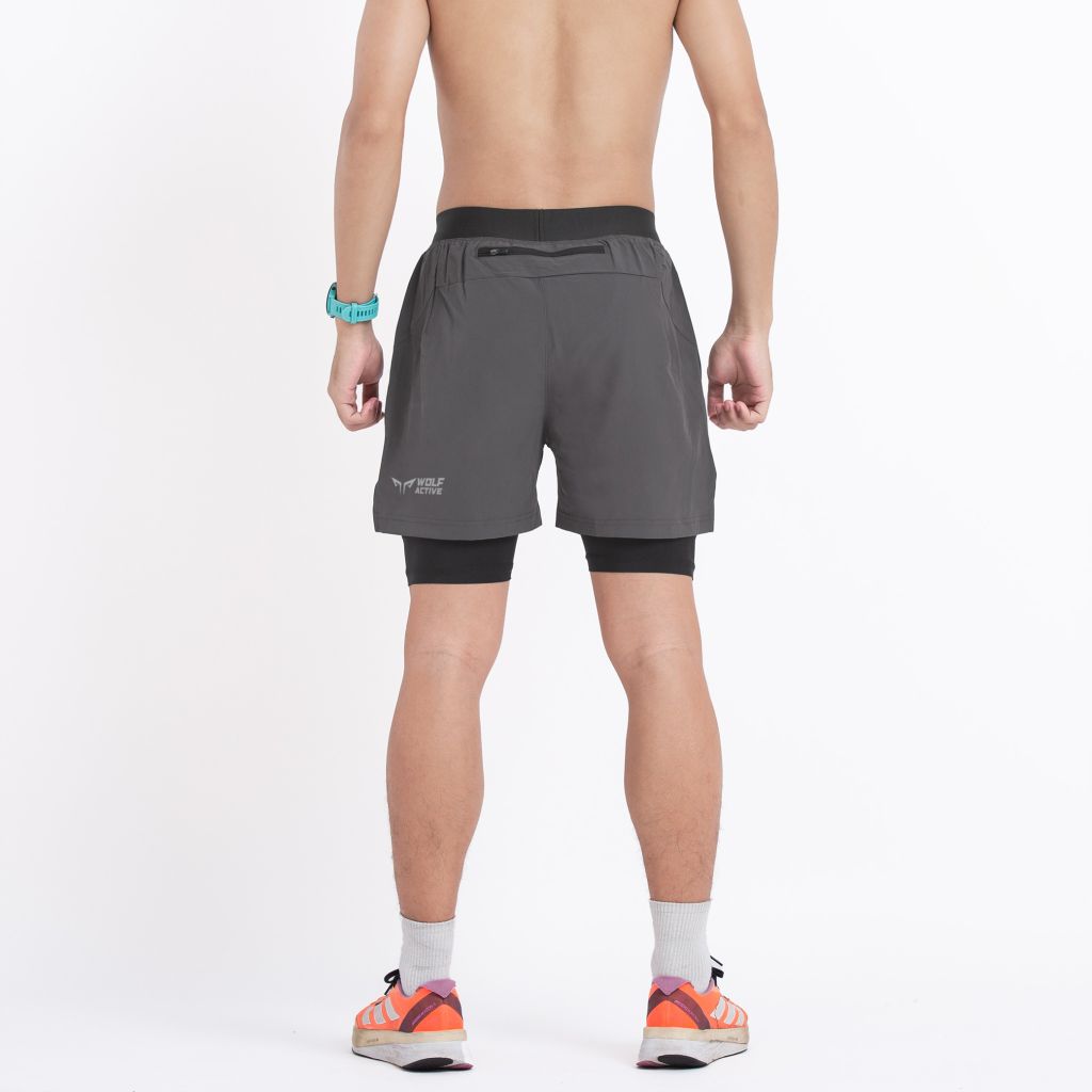 Quần 2 Lớp Chạy Bộ, Tập Gym Wolf Active Essential V1 110, Quần 2 Lớp Chạy Bộ, Tập Gym, Chất Vải Cao Cấp