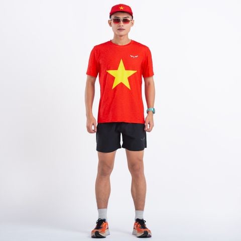 Áo Chạy Bộ Nam Wolf Active Cờ Đỏ Sao Vàng 54, Chất Vải Active Max Mềm Mịn, Thoáng Khí, Co Giãn 4 Chiều