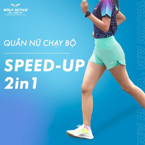 Quần Chạy Bộ Nữ Speed Up, Quần Tập Gym Nữ Cạp Cao, Chất Vải Nhẹ, Thấm hút mồ hôi tốt