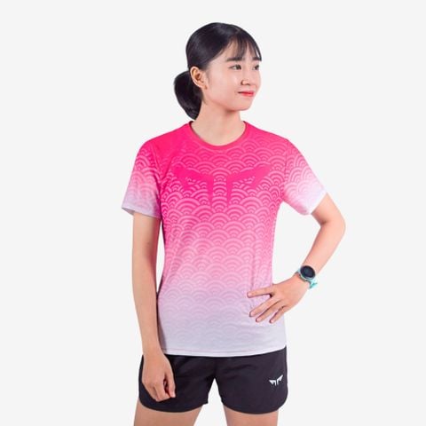 Áo Chạy Bộ Nữ Wolf Active Vân Nước 124,Chất vải WolfActive Cao Cấp, mềm mịn, Nhẹ Nhanh Khô, Thấm Hút Mồ Hôi Tốt