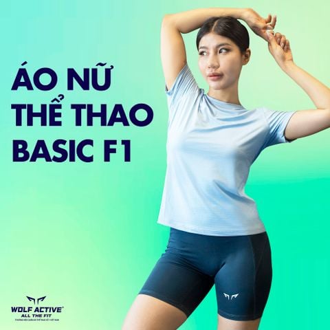 Áo Thể Thao Basic F1 Nữ, Áo Tập Gym, Áo Chạy Bộ Chất Vải Active Max Cao Cấp, Mềm Mịn, Tôn Dáng