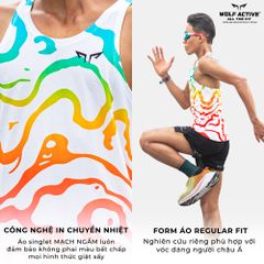 Áo Chạy Bộ Singlet Wolf Active Mạch Ngầm, Chất Vải Wolf Active Mỏng Nhẹ, Nhanh Khô, Co Giãn 4 Chiều, Thoải Mái Vận Động