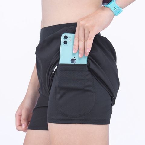 Quần Chạy Bộ Nữ Wolf Active Fresh Run 2in1 98, Quần thể thao nữ, Chất Vải Nhẹ, Nhanh Khô, Vận Động Thoải Mái