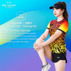 Áo Chạy Bộ Nữ Wolf Active Vui Vẻ 1, Chất Vải Cao Cấp Wolf Active Mềm Mịn, Nhẹ, Nhanh Khô, Co Giãn 4 Chiều Form Tôn Dáng