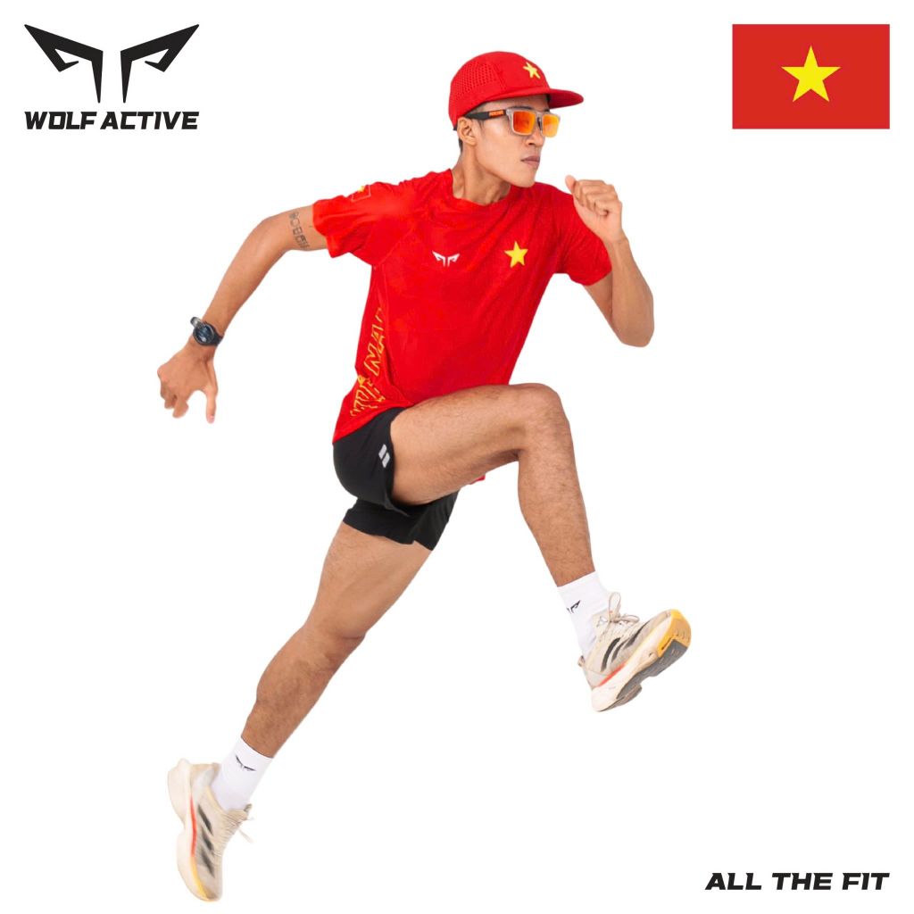 Áo Chạy Bộ Nam Nữ Wolf Active Cờ Đỏ Sao Vàng 234 – Bứt Phá Đường Đua Với Tinh Thần Việt