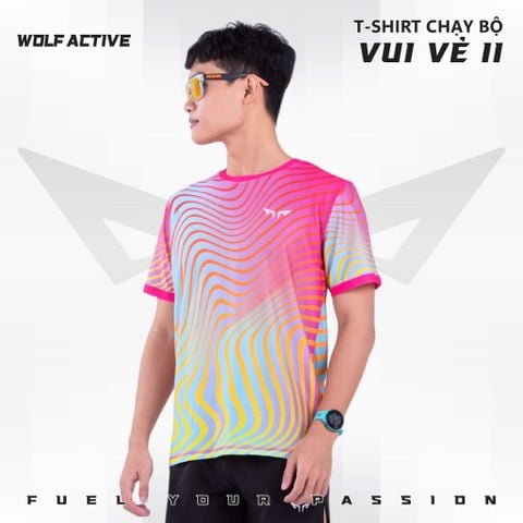 Áo Chạy Bộ Nam Wolf Active Vui Vẻ 2 - 23,Chất Vải Wolf Active, Nhanh Khô, Thấm Hút Mồ Hôi, Co Giãn 4 Chiều