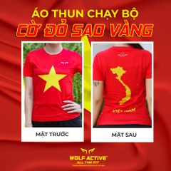 Áo Chạy Bộ Nữ Wolf Active Cờ Đỏ Sao Vàng 54, Chất Vải Active Max Cao Cấp, Mềm Mịn, Co Giãn 4 Chiều
