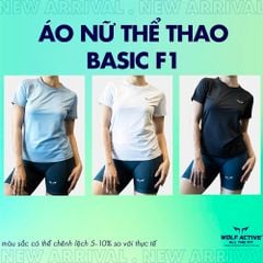 Áo Thể Thao Basic Wolf Active F1 Nữ, Áo Tập Gym, Áo Chạy Bộ Chất Vải Active Max Cao Cấp, Mềm Mịn, Tôn Dáng