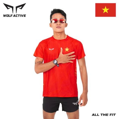 Áo Chạy Bộ Nam Nữ Wolf Active Cờ Đỏ Sao Vàng 234 – Bứt Phá Đường Đua Với Tinh Thần Việt