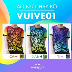 Áo Chạy Bộ Nữ Wolf Active Vui Vẻ 1, Chất Vải Cao Cấp Wolf Active Mềm Mịn, Nhẹ, Nhanh Khô, Co Giãn 4 Chiều Form Tôn Dáng