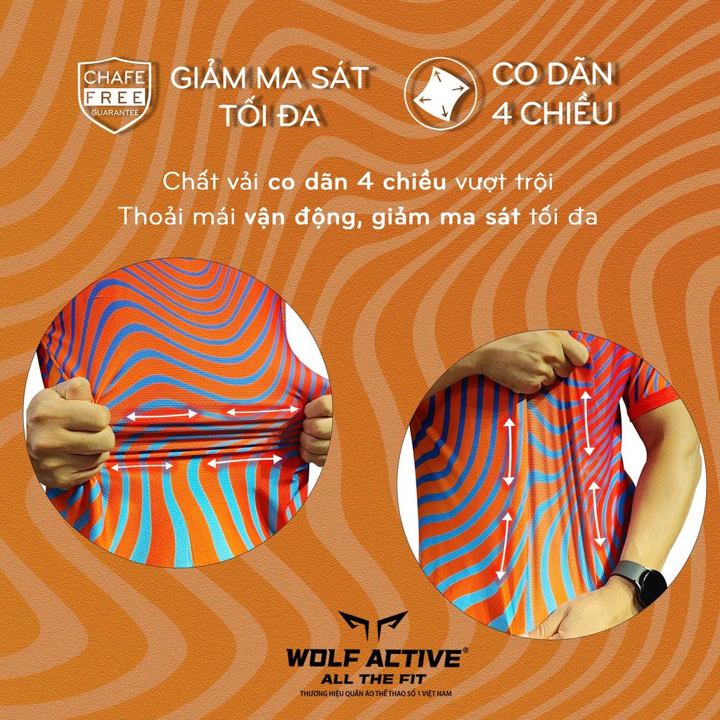 Áo Chạy Bộ Nam Wolf Active Vui Vẻ 2 Màu Sắc Nổi Bật, Chất Vải Wolf Active Cao Cấp Siêu Nhẹ, Thoáng Khí, Nhanh Khô