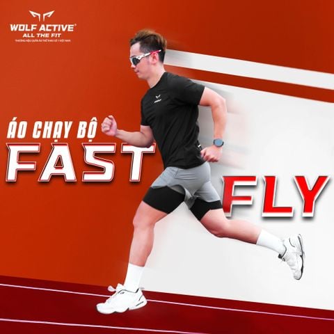 Áo Thể Thao Chạy Bộ Nam Wolf Active Fast & Fly, Chất Vải Wolf Pro, Co Giãn 4 Chiều, Thấm Hút Mồ Hôi Tốt