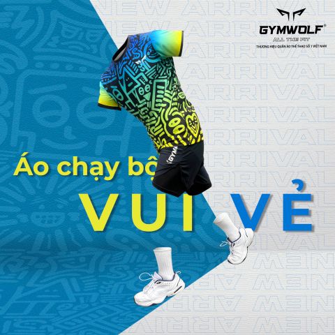 Áo Chạy Bộ Nam Wolf Active Vui Vẻ 1 Màu Sắc Nổi Bật - Chất Vải Wolf Active Cao Cấp Siêu Nhẹ, nhanh khô