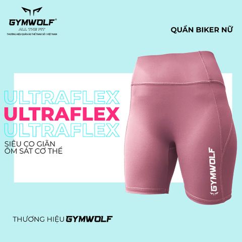 Quần Tập Gym Chạy Bộ UltraFlex, Quần Biker Nữ Cạp Cao Tôn Dáng, Chất Vải Mềm Mịn, Thấm Hút Mồ Hôi Tốt