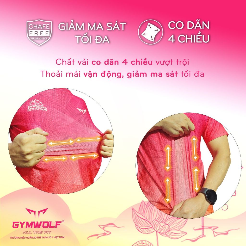 Áo Chạy Bộ Wolf Active Đất Sen Hồng 38,Chất Vải Thoáng Mát Co Giãn 4 Chiều Cho Cả Nam Và Nữ