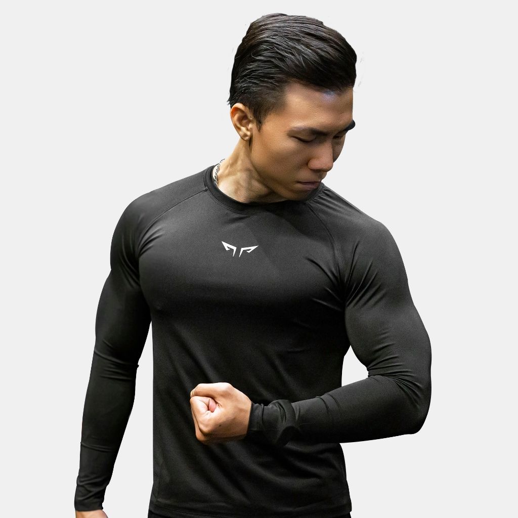Áo Dài Tay Nam Wolf Active Powerfit V1 185, Áo Giữ Nhiệt Thể Thao, Áo Tập Gym Body Chất Vải Dày Dặn, Mềm Mịn