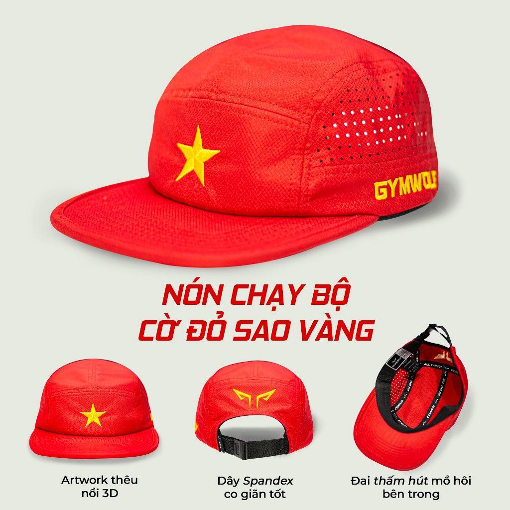 Nón Chạy Bộ Wolf Active Cờ Đỏ Sao Vàng 178, Nón Thể Thao Nam Nữ Nhẹ, Nhanh Khô, Thoáng Khí