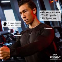 Áo Dài Tay Nam Wolf Active Powerfit V1 185, Áo Giữ Nhiệt Thể Thao, Áo Tập Gym Body Chất Vải Dày Dặn, Mềm Mịn