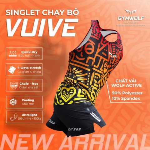 Áo Singlet Chạy Bộ Wolf Active Vui Vẻ 1, Áo Chạy Bộ Cao Cấp, Quick Dry, Nhanh Khô, Co Giãn 4 Chiều