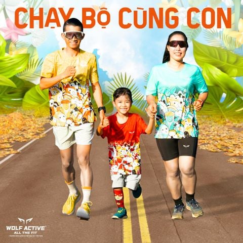 Áo Chạy Bộ Wolf Active Vườn Hoa Lá 59 Cho Bố Mẹ, Chất Vải Active Max Mềm Mịn, Thấm Hút Mồ Hôi Tốt