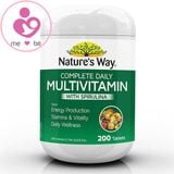 Vitamin tổng hợp & tảo biển Nature’s Way Complete Daily Multivitamin with Spirulina hộp 200 viên