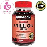 Viên dầu tôm hỗ trợ tim mạch Kirkland Signature One Per Day Krill Oil 500mg của Mỹ lọ 160 viên