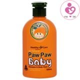 Sữa tắm gội 2 in 1 cho bé Healthy Care Paw Paw Baby của Úc chai 500ml