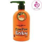 Sữa tắm gội 2 in 1 cho bé Healthy Care Paw Paw Baby của Úc chai 500ml