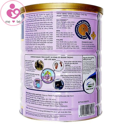 Sữa Anmum Materna của New Zeland cho phụ nữ mang thai và nuôi con bú hộp 800g