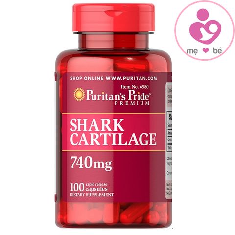 Sụn vi cá mập bổ xương khớp Puritan’s Pride Shark Cartilage của Mỹ hộp 100 viên