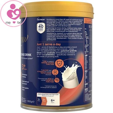 Sữa cao năng Aptamil Aptagrow 3+ của Úc cho trẻ từ 3-6 tuổi hộp 900g