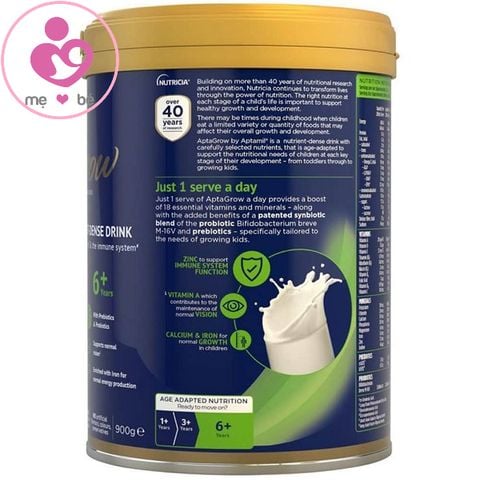 Sữa cao năng Aptamil Aptagrow 6+ của Úc cho trẻ từ 6 tuổi hộp 900g
