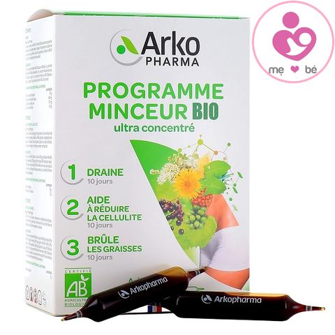 Giảm cân 3 tác động Arkopharma Programme Minceur BIO của Pháp hộp 30 ống (mẫu mới 2023)