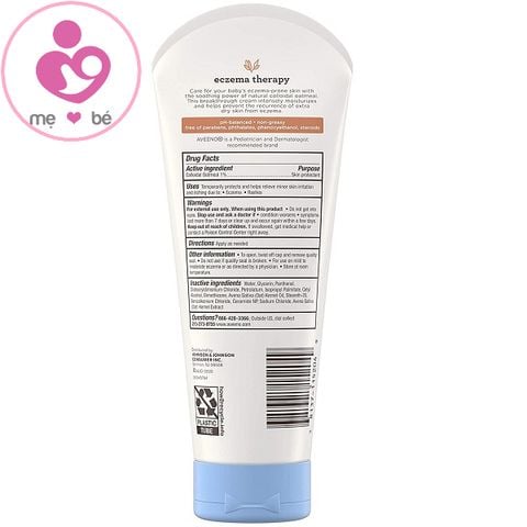 Kem bôi trị chàm cho bé Aveeno Baby Eczema Therapy của Mỹ tuýp 206g